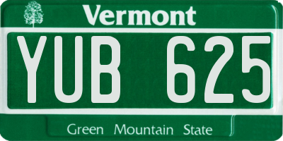 VT license plate YUB625