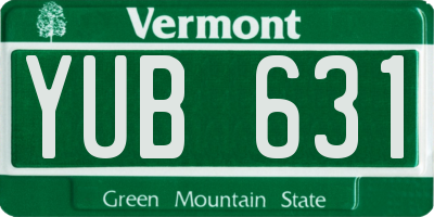 VT license plate YUB631