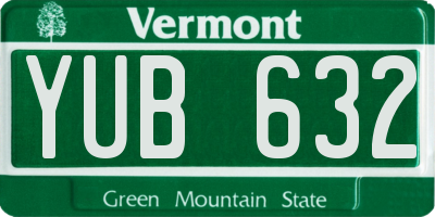 VT license plate YUB632