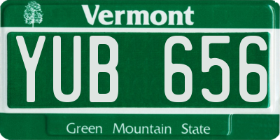 VT license plate YUB656