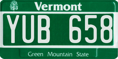 VT license plate YUB658