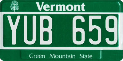 VT license plate YUB659