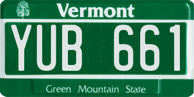 VT license plate YUB661