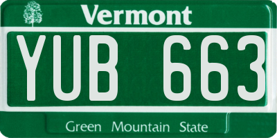 VT license plate YUB663
