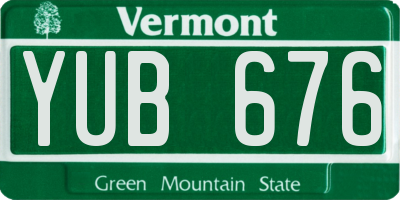 VT license plate YUB676