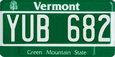 VT license plate YUB682