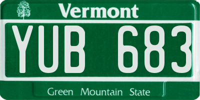 VT license plate YUB683