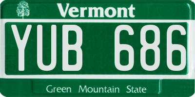 VT license plate YUB686