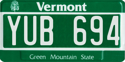 VT license plate YUB694