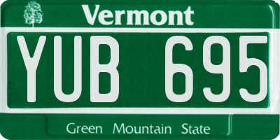 VT license plate YUB695