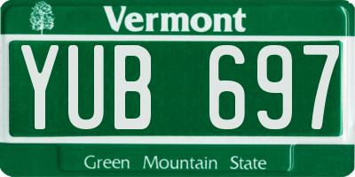 VT license plate YUB697