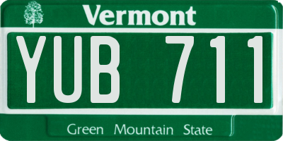 VT license plate YUB711