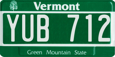VT license plate YUB712