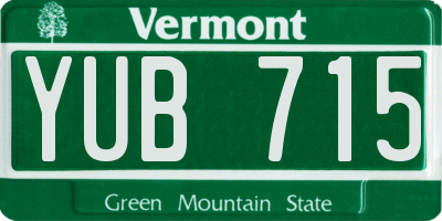 VT license plate YUB715