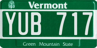 VT license plate YUB717