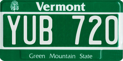 VT license plate YUB720