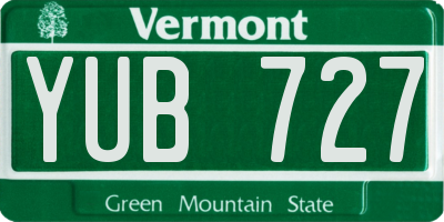 VT license plate YUB727