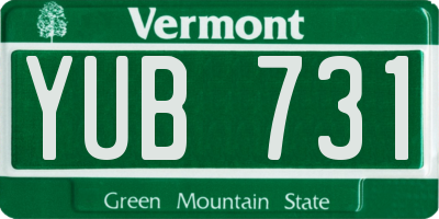 VT license plate YUB731