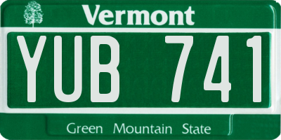 VT license plate YUB741
