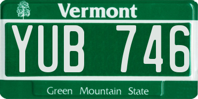 VT license plate YUB746