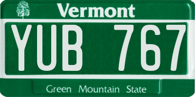 VT license plate YUB767