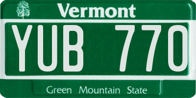 VT license plate YUB770