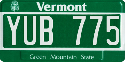 VT license plate YUB775