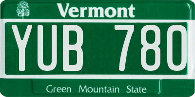 VT license plate YUB780