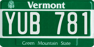 VT license plate YUB781