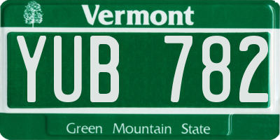 VT license plate YUB782