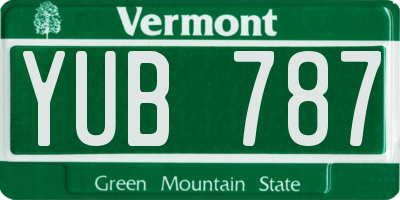 VT license plate YUB787