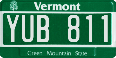 VT license plate YUB811