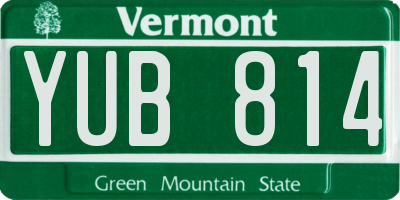VT license plate YUB814