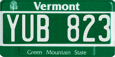 VT license plate YUB823