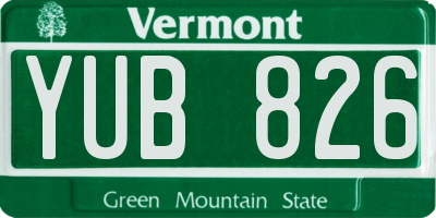 VT license plate YUB826