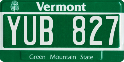 VT license plate YUB827