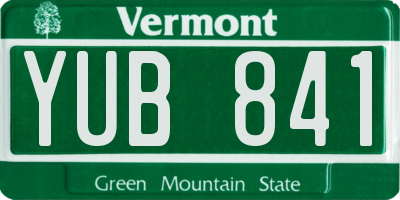VT license plate YUB841