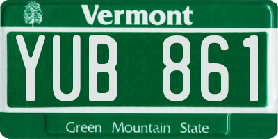 VT license plate YUB861