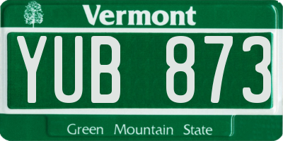 VT license plate YUB873