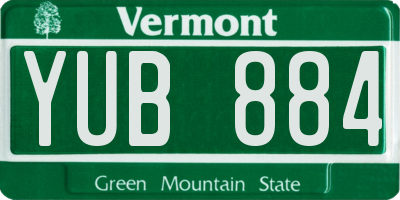 VT license plate YUB884
