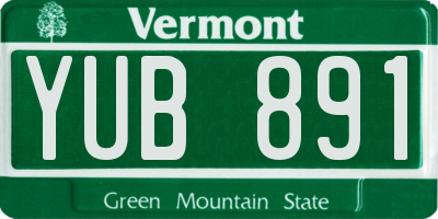 VT license plate YUB891