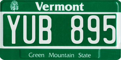 VT license plate YUB895