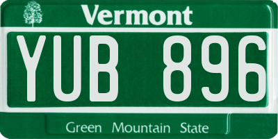 VT license plate YUB896