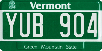VT license plate YUB904