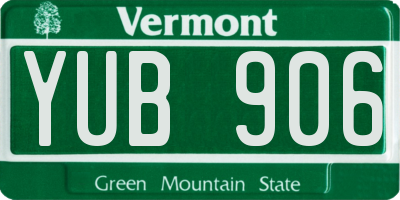 VT license plate YUB906