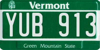 VT license plate YUB913