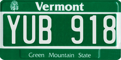 VT license plate YUB918