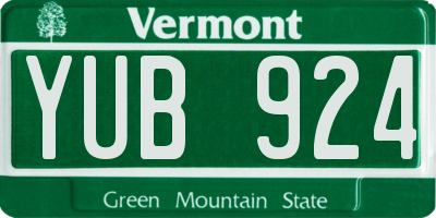 VT license plate YUB924