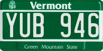 VT license plate YUB946