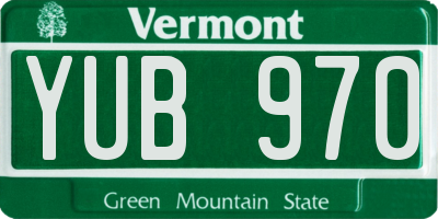 VT license plate YUB970